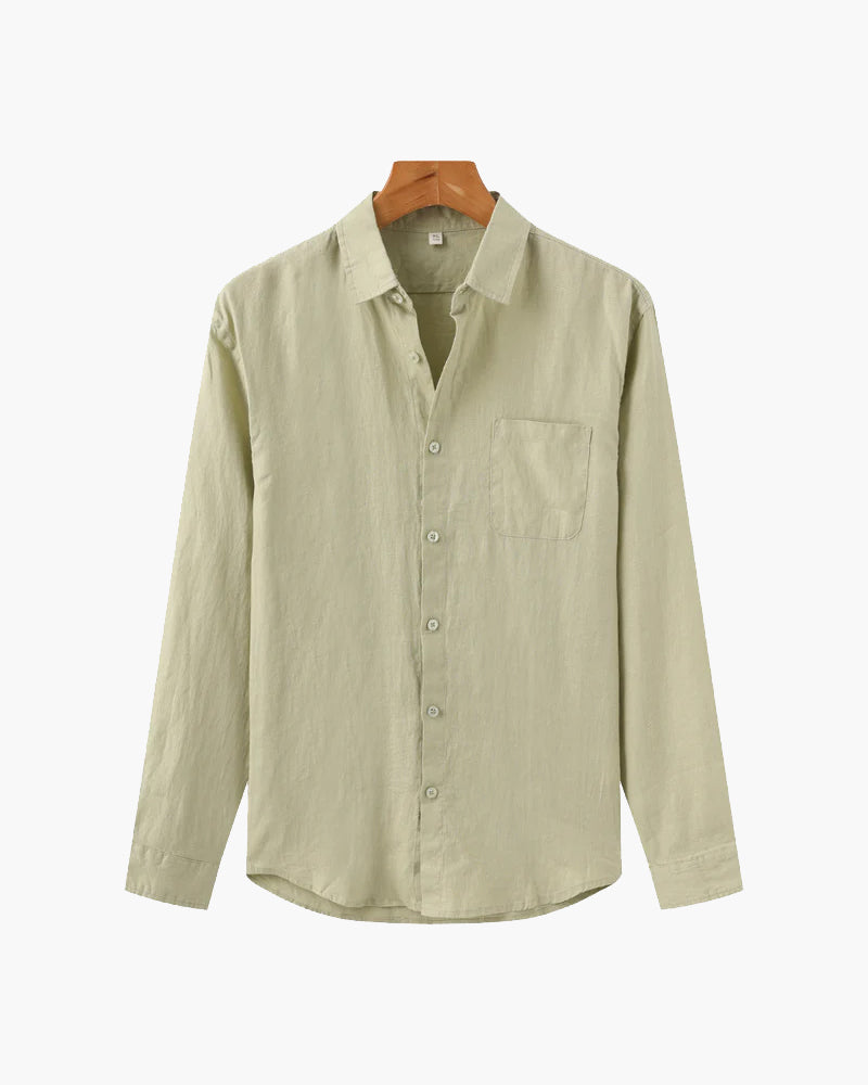 Men's Relaxed Long Sleeve Linen Shirt