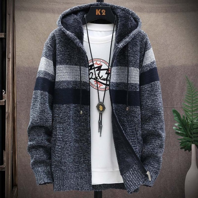 Men's Soft Zip-Through Hooded Cardigan