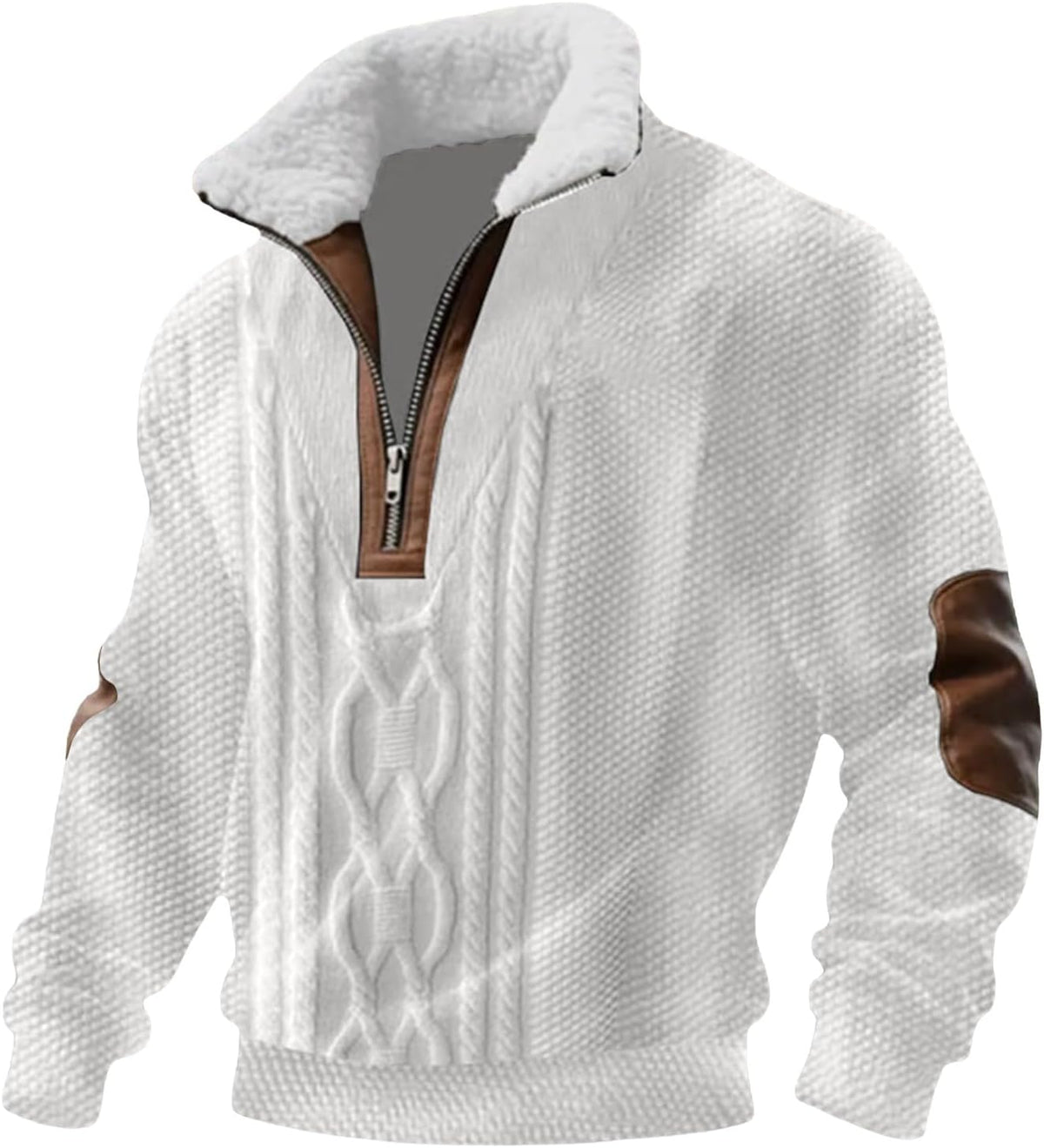 Men's Warm Knitted Quarter-Zip Jumper