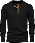 Men's Long Sleeve Ribbed Henley Top