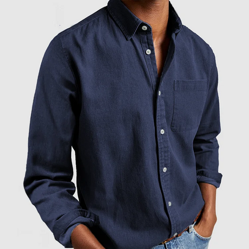 Men's Casual Chest Pocket Button-Through Shirt