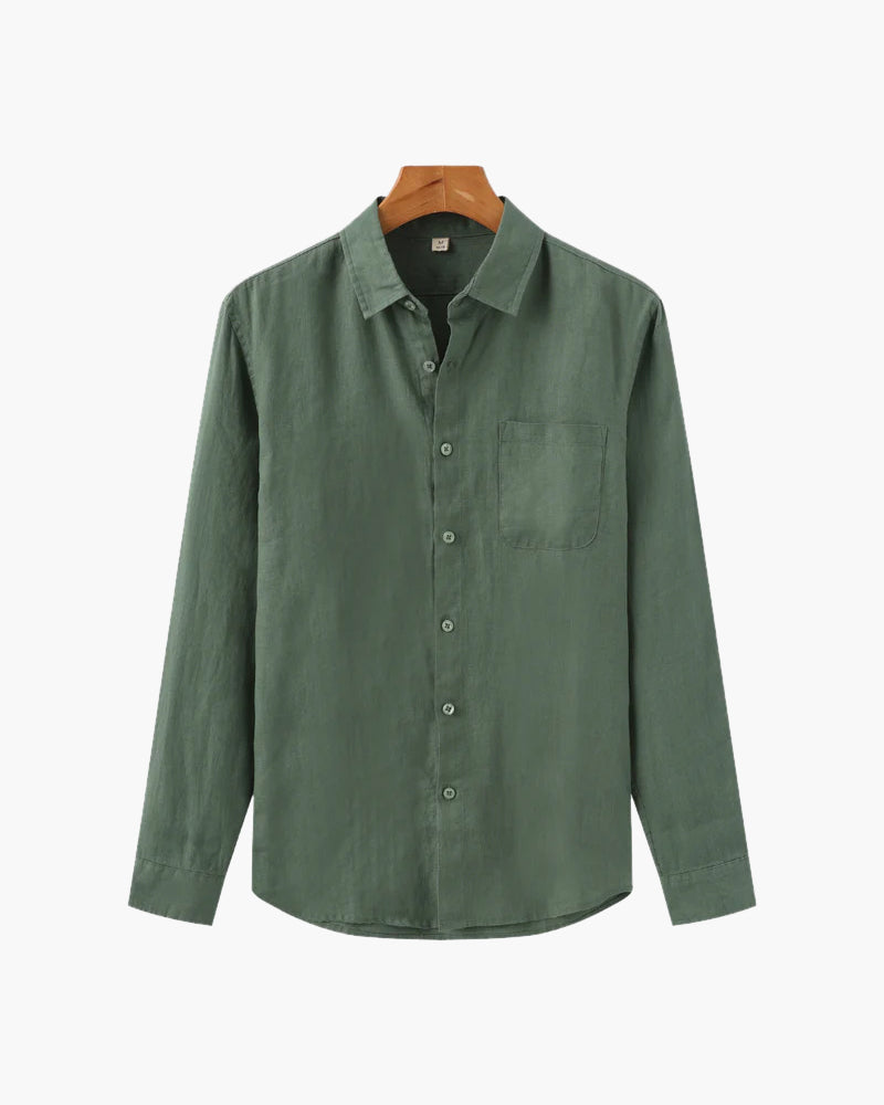 Men's Relaxed Long Sleeve Linen Shirt