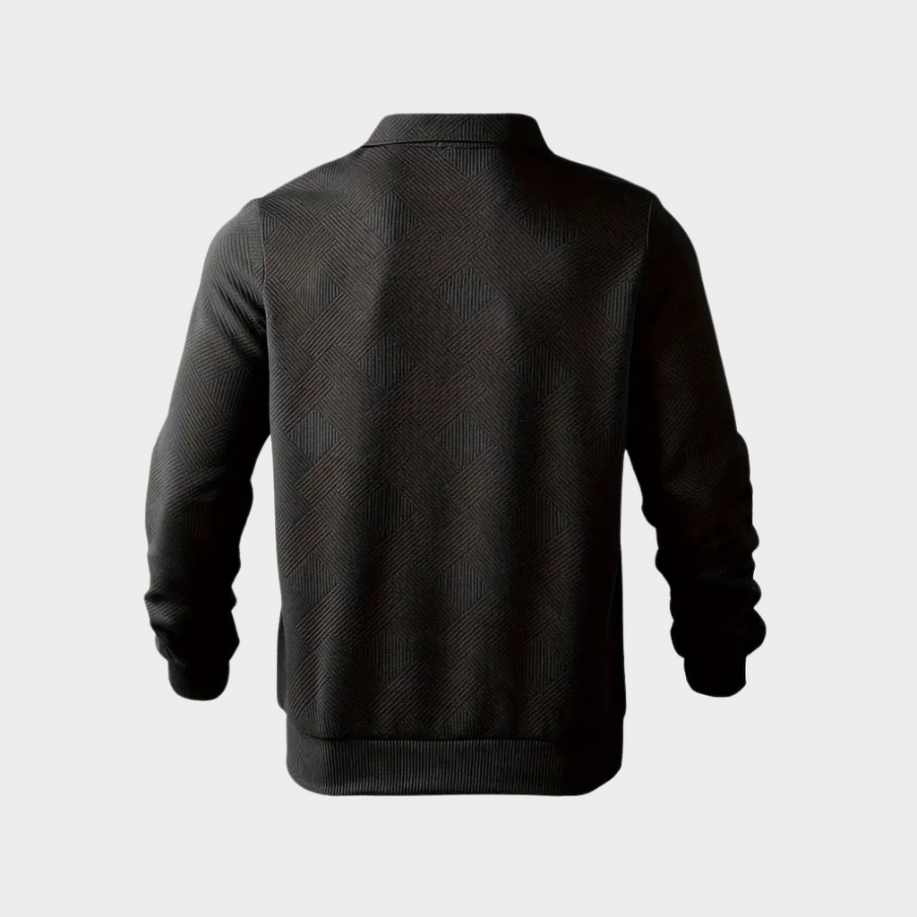 Men's Textured Half-Zip Polo Sweat