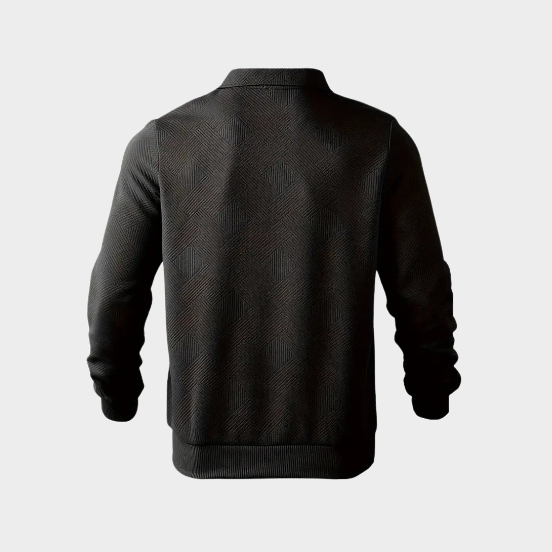 Men's Textured Half-Zip Polo Sweat