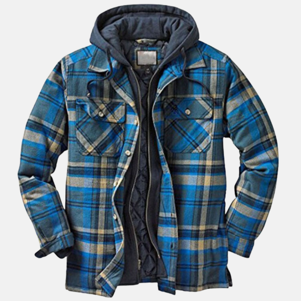 Men's Printed Quilted Hooded Overshirt