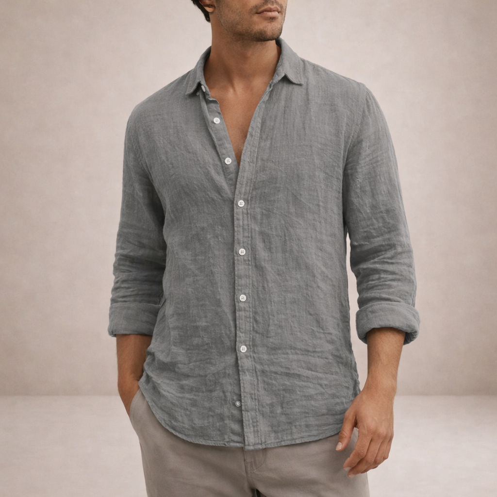 Men's Regular Fit Linen Casual Shirt