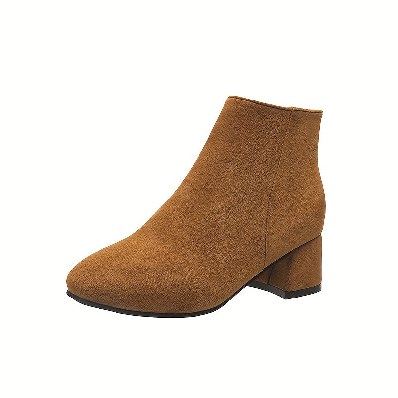 Women's Brown Chelsea Heeled Ankle Boots