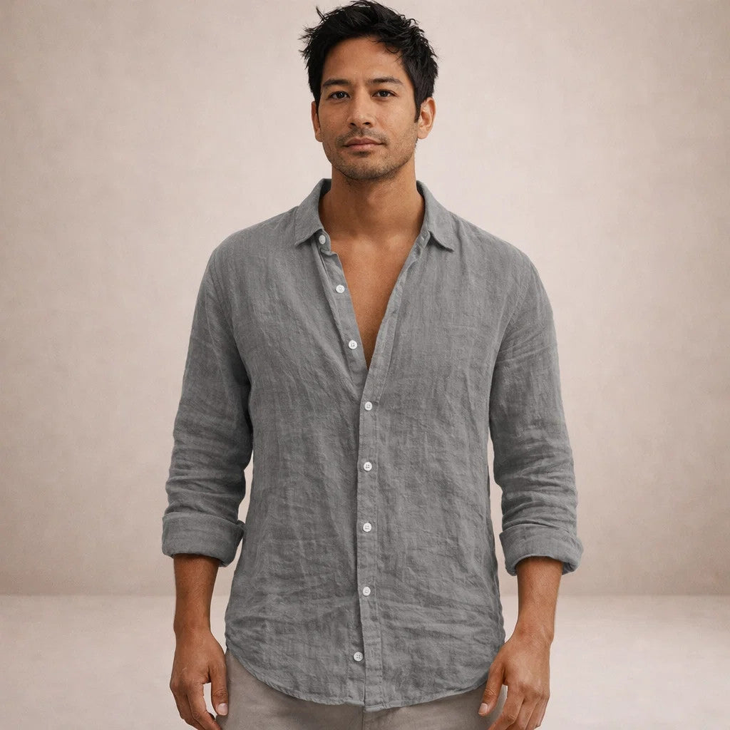 Men's Regular Fit Linen Casual Shirt