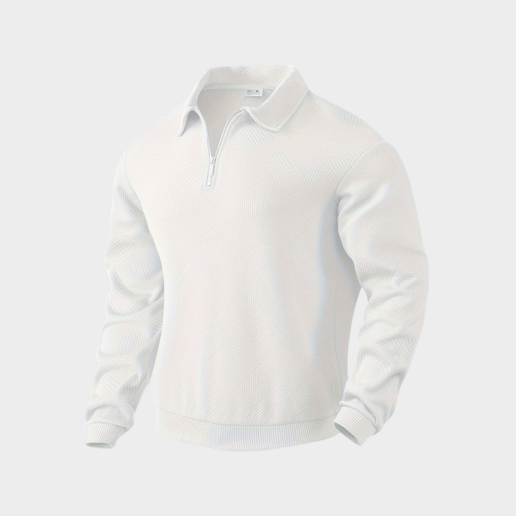 Men's Textured Half-Zip Polo Sweat