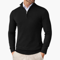 Men's Ribbed Hem Quarter-Zip Knit Pullover