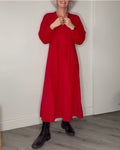 Women's Relaxed Long-Sleeve Cocktail Maxi Dress