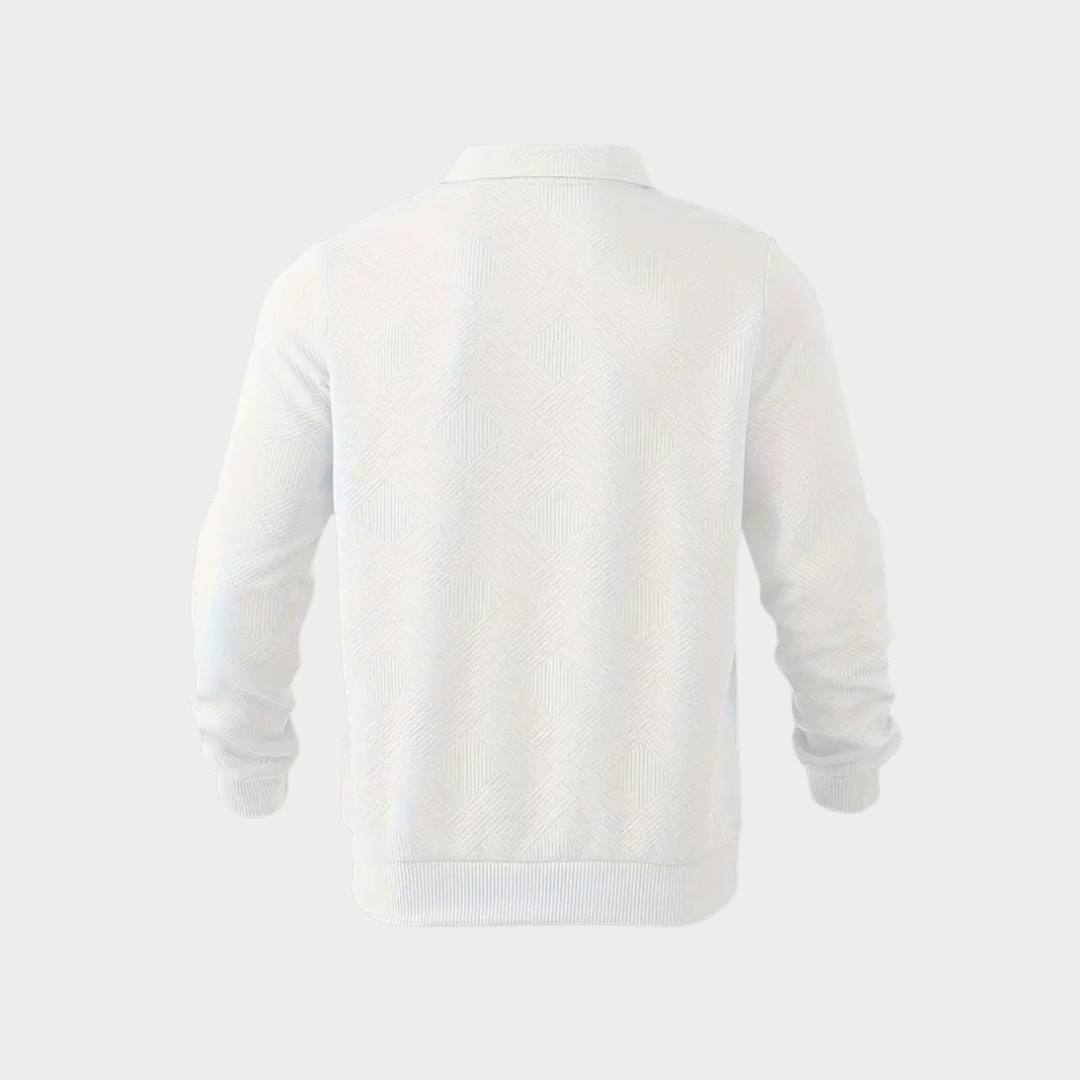Men's Textured Half-Zip Polo Sweat