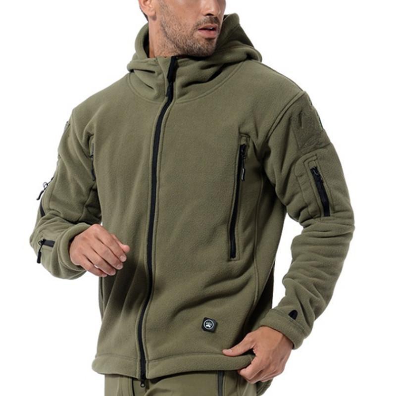 Men's Multi-Pocket Hooded Fleece Jacket