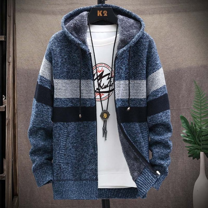 Men's Soft Zip-Through Hooded Cardigan