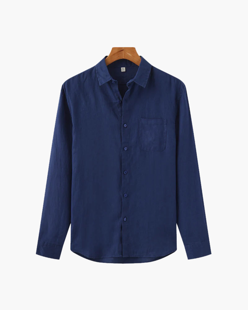 Men's Relaxed Long Sleeve Linen Shirt