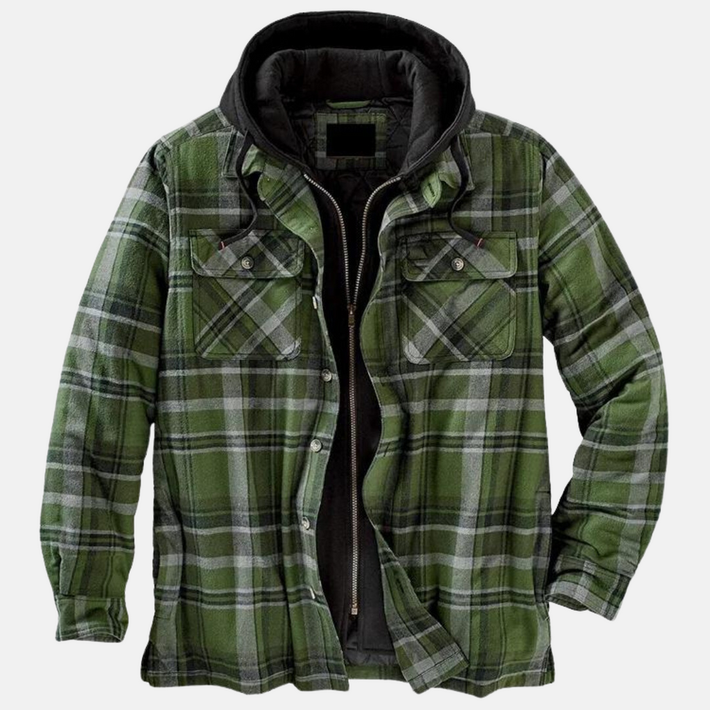 Men's Printed Quilted Hooded Overshirt