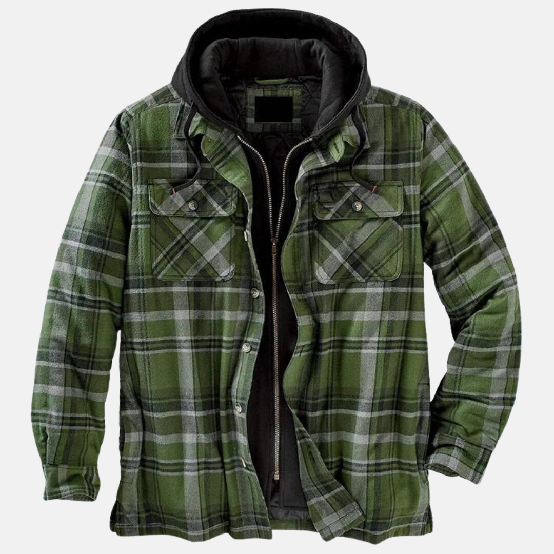 Men's Printed Quilted Hooded Overshirt