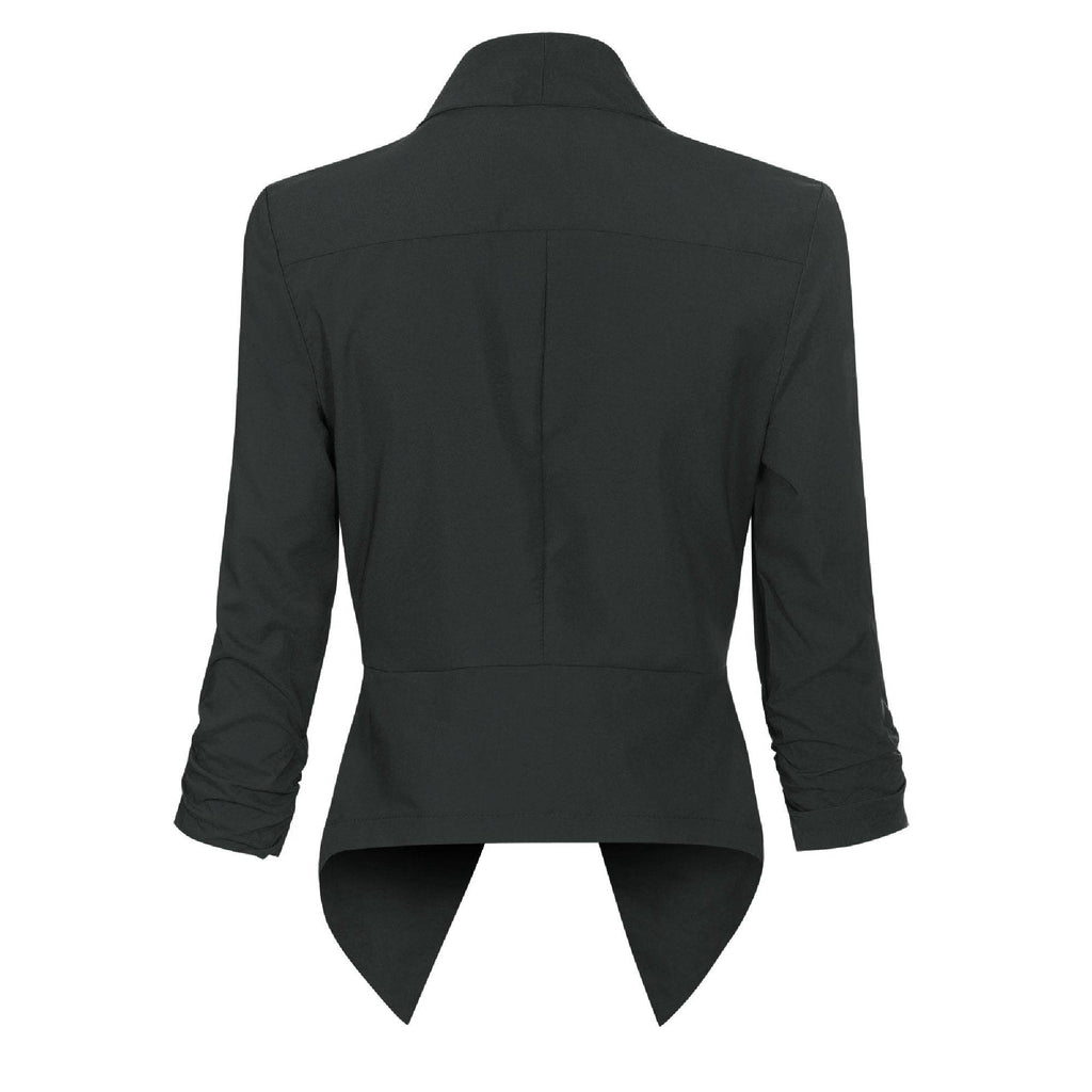 Women's Smart Edge-to-Edge Blazer with Ruched Sleeves