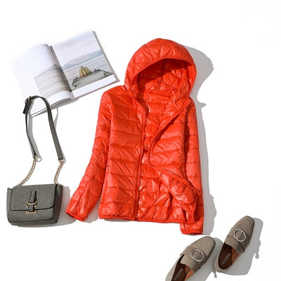 Women's Cropped Glossy Zip-Up Puffer Jacket