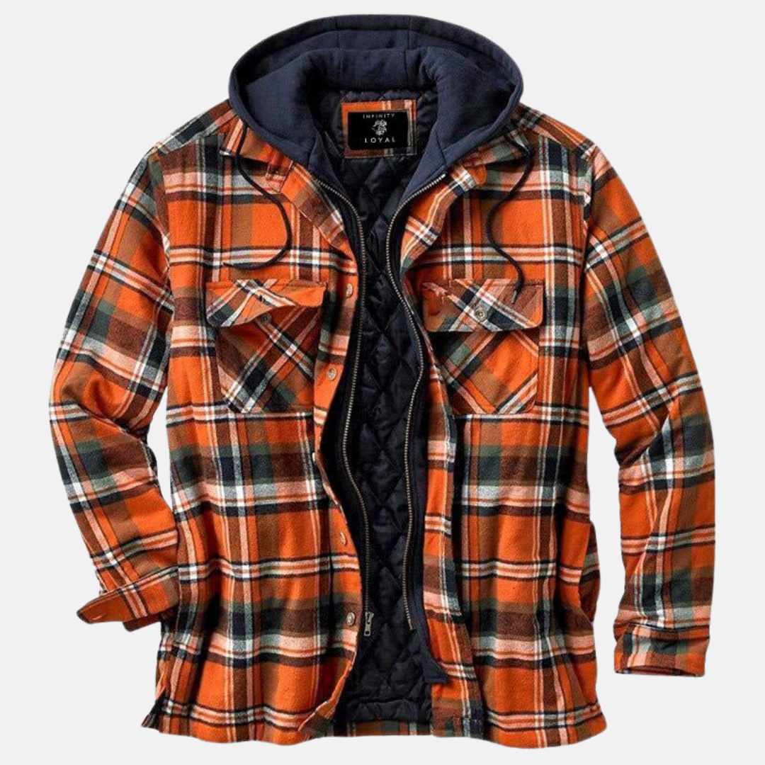 Men's Printed Quilted Hooded Overshirt