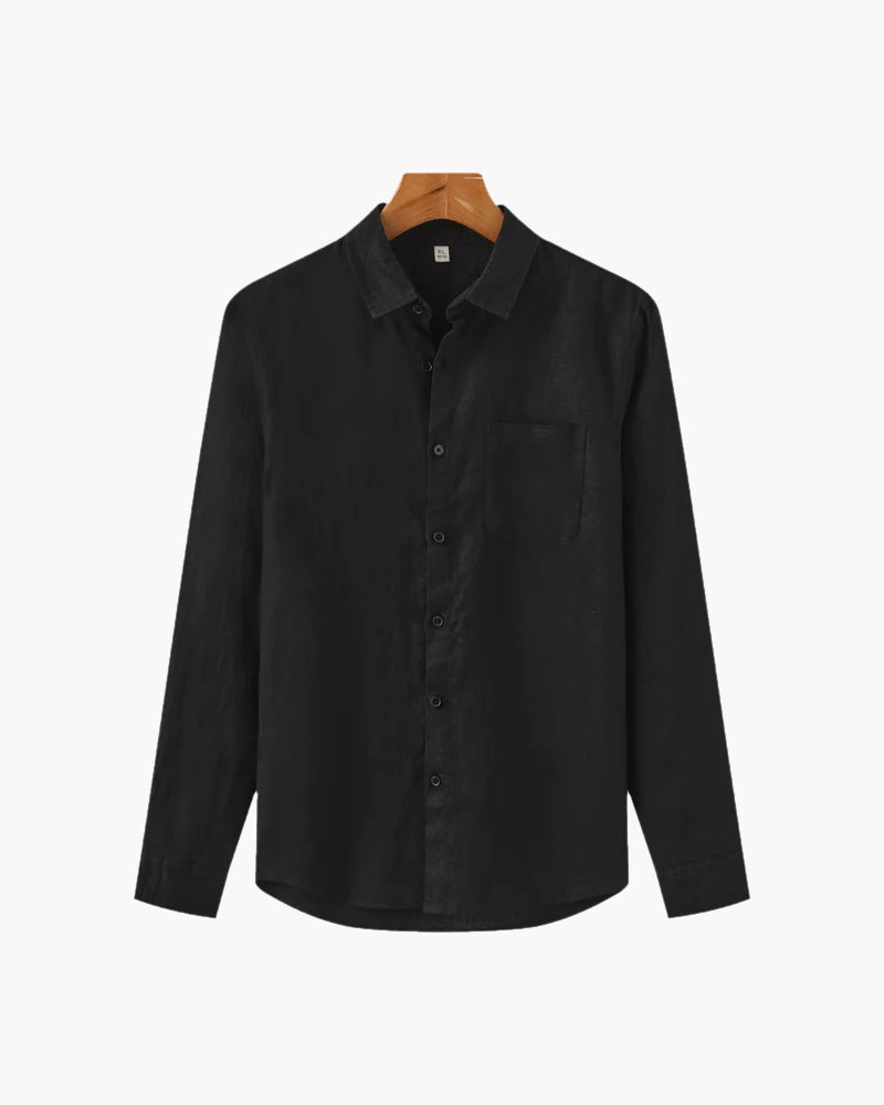 Men's Relaxed Long Sleeve Linen Shirt