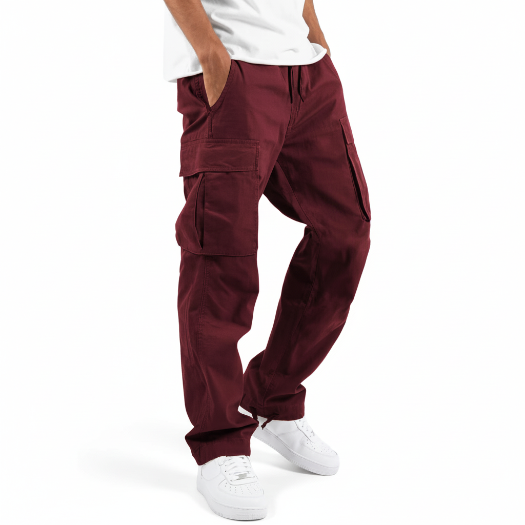 Men's Loose-Fit Cotton Utility Cargo Joggers