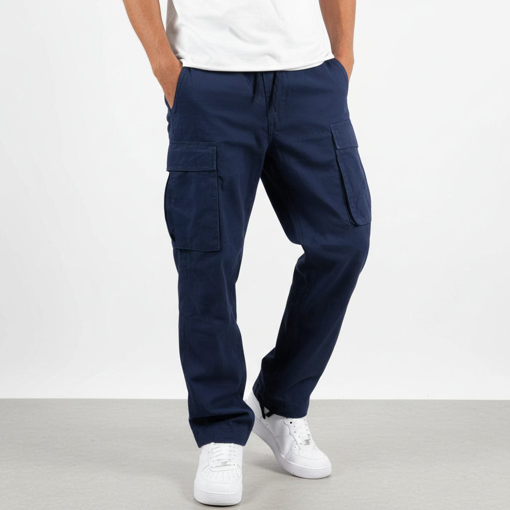 Men's Loose-Fit Cotton Utility Cargo Joggers