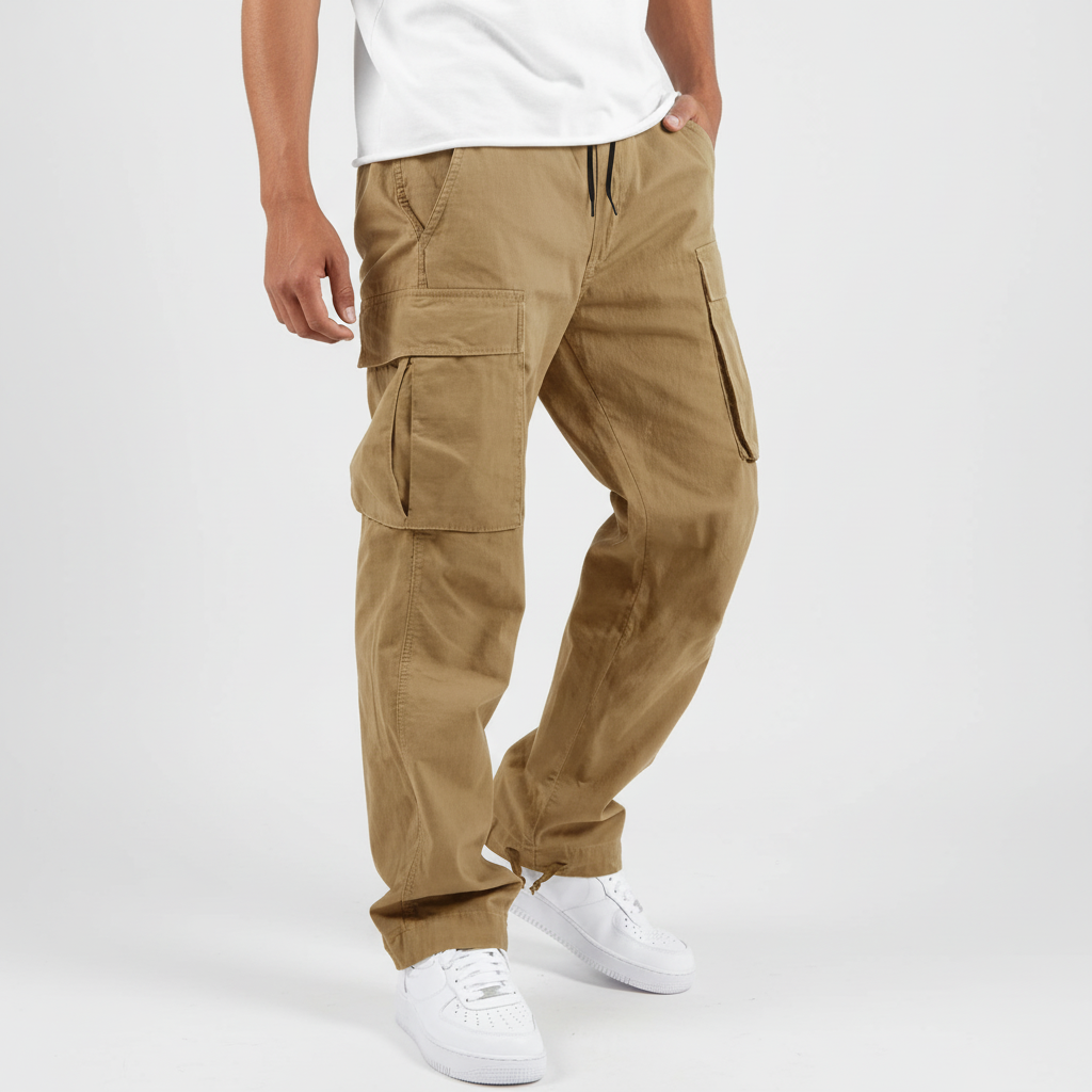 Men's Loose-Fit Cotton Utility Cargo Joggers