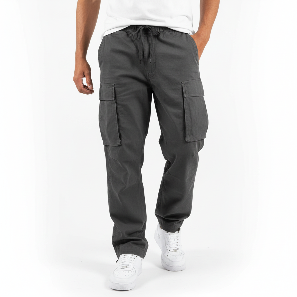 Men's Loose-Fit Cotton Utility Cargo Joggers