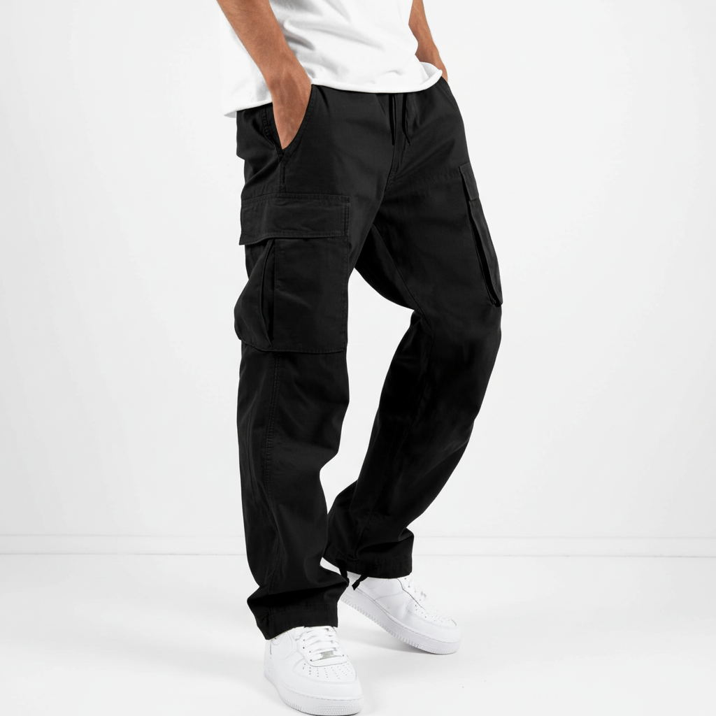 Men's Loose-Fit Cotton Utility Cargo Joggers