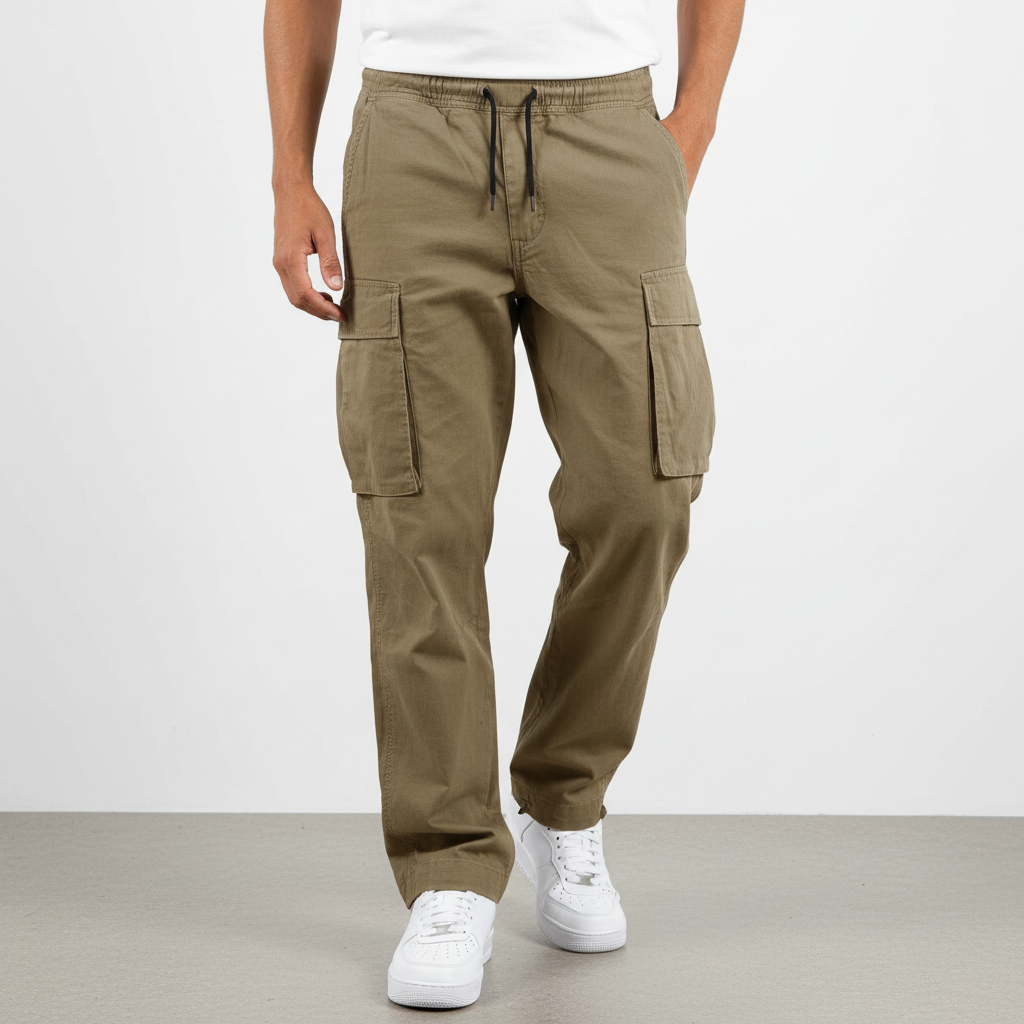 Men's Loose-Fit Cotton Utility Cargo Joggers