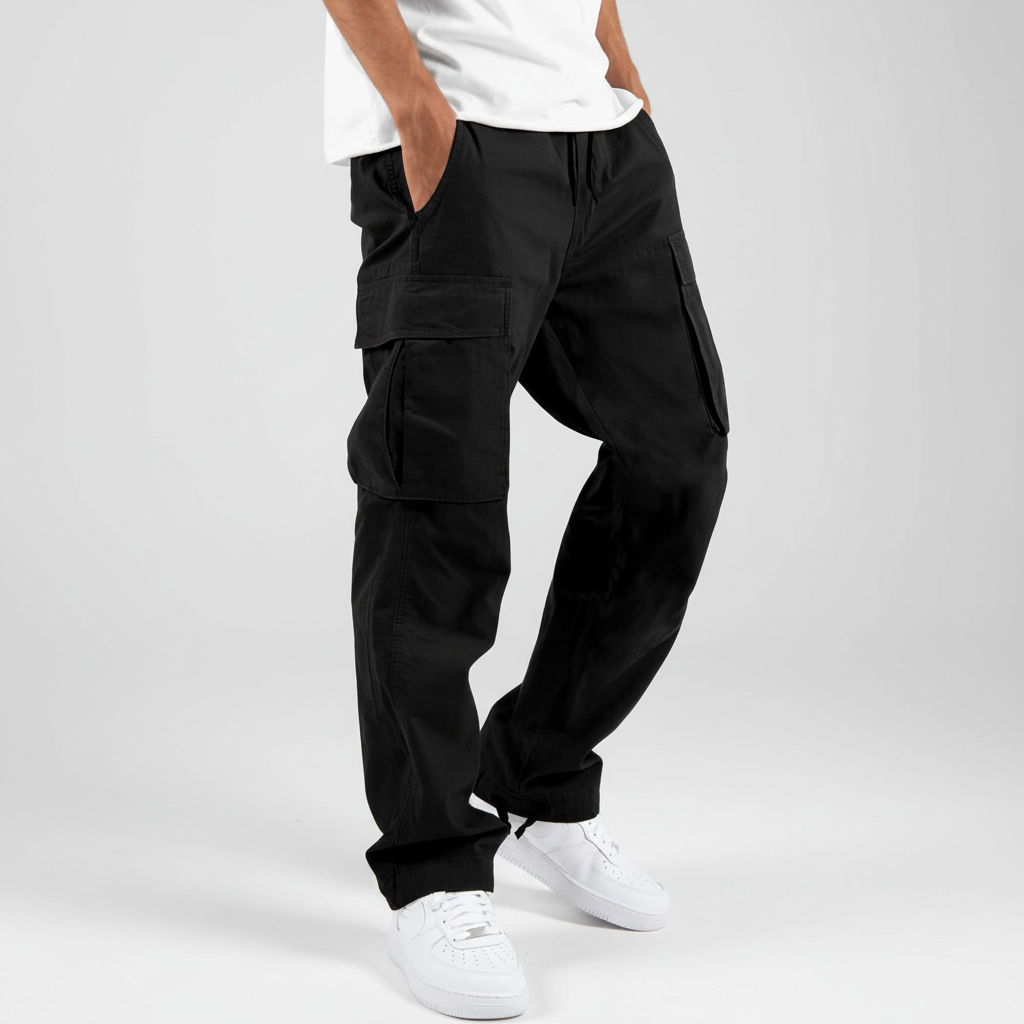 Men's Loose-Fit Cotton Utility Cargo Joggers