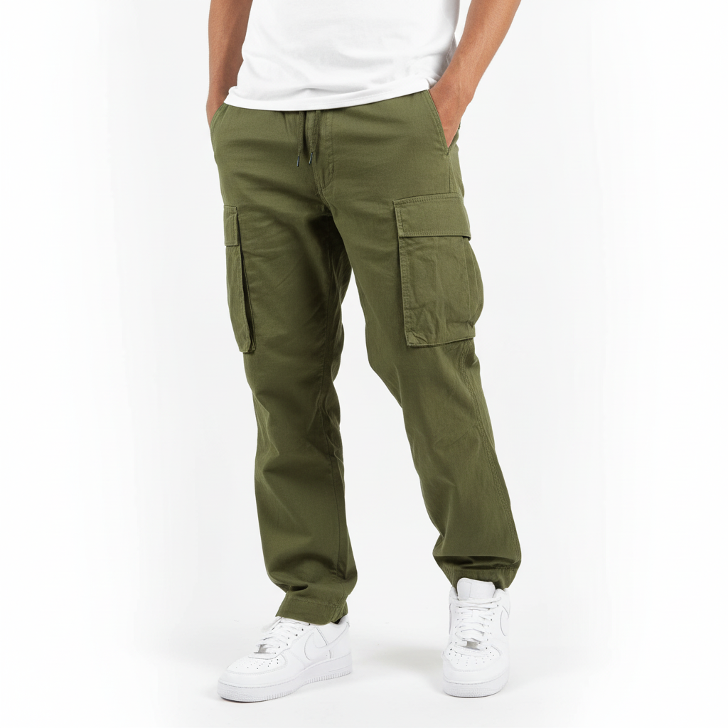 Men's Loose-Fit Cotton Utility Cargo Joggers