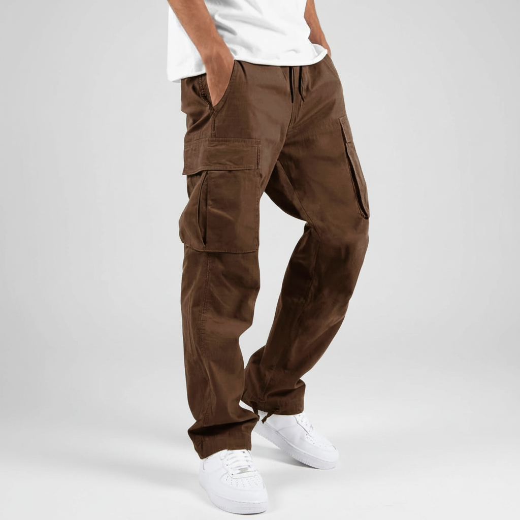 Men's Loose-Fit Cotton Utility Cargo Joggers