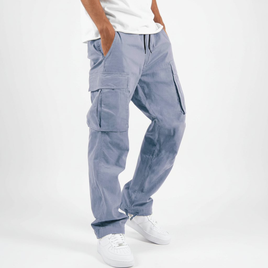 Men's Loose-Fit Cotton Utility Cargo Joggers