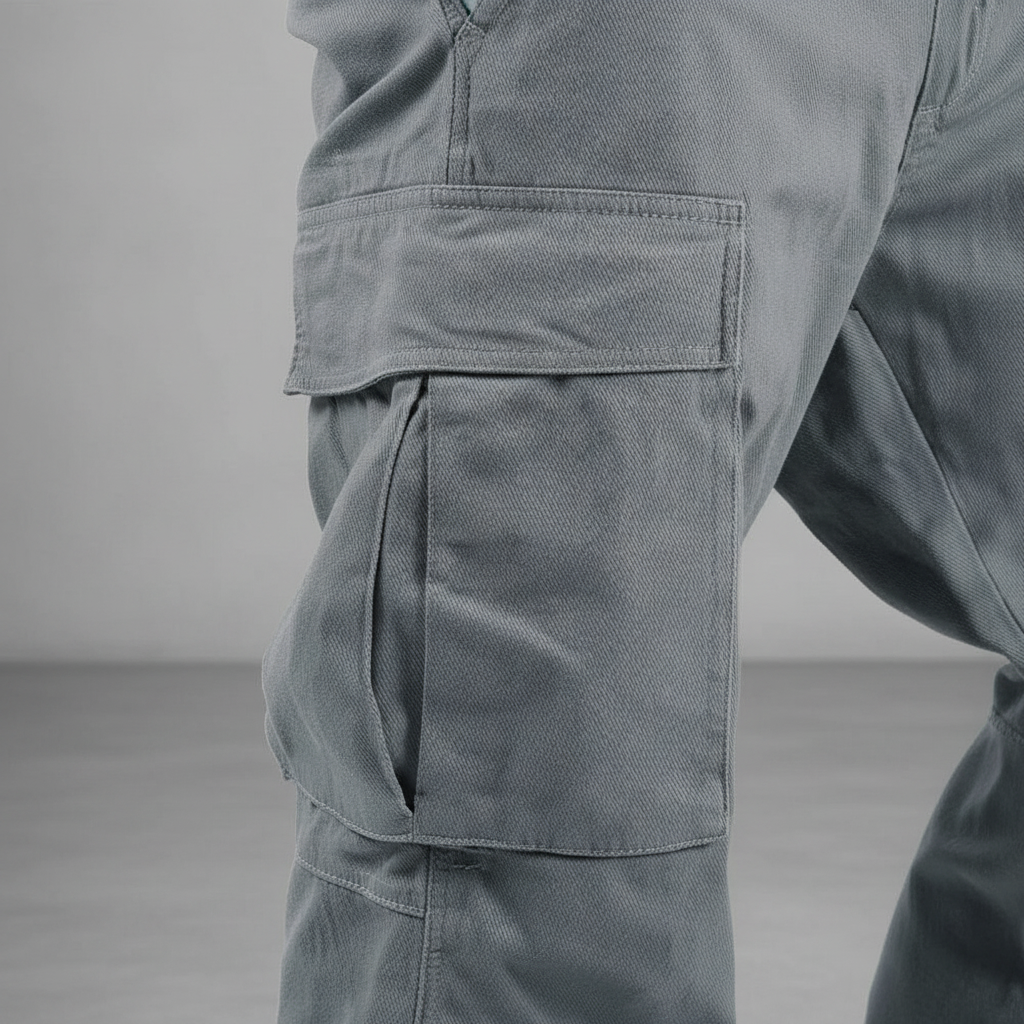 Men's Breathable Tapered Cotton Cargo Trousers