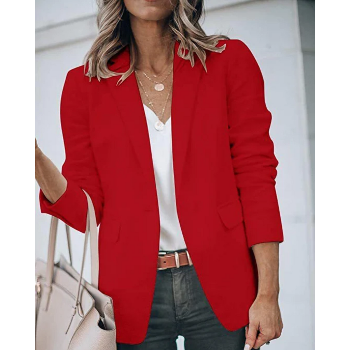 Women's Lightweight Open-Front Workwear Blazer