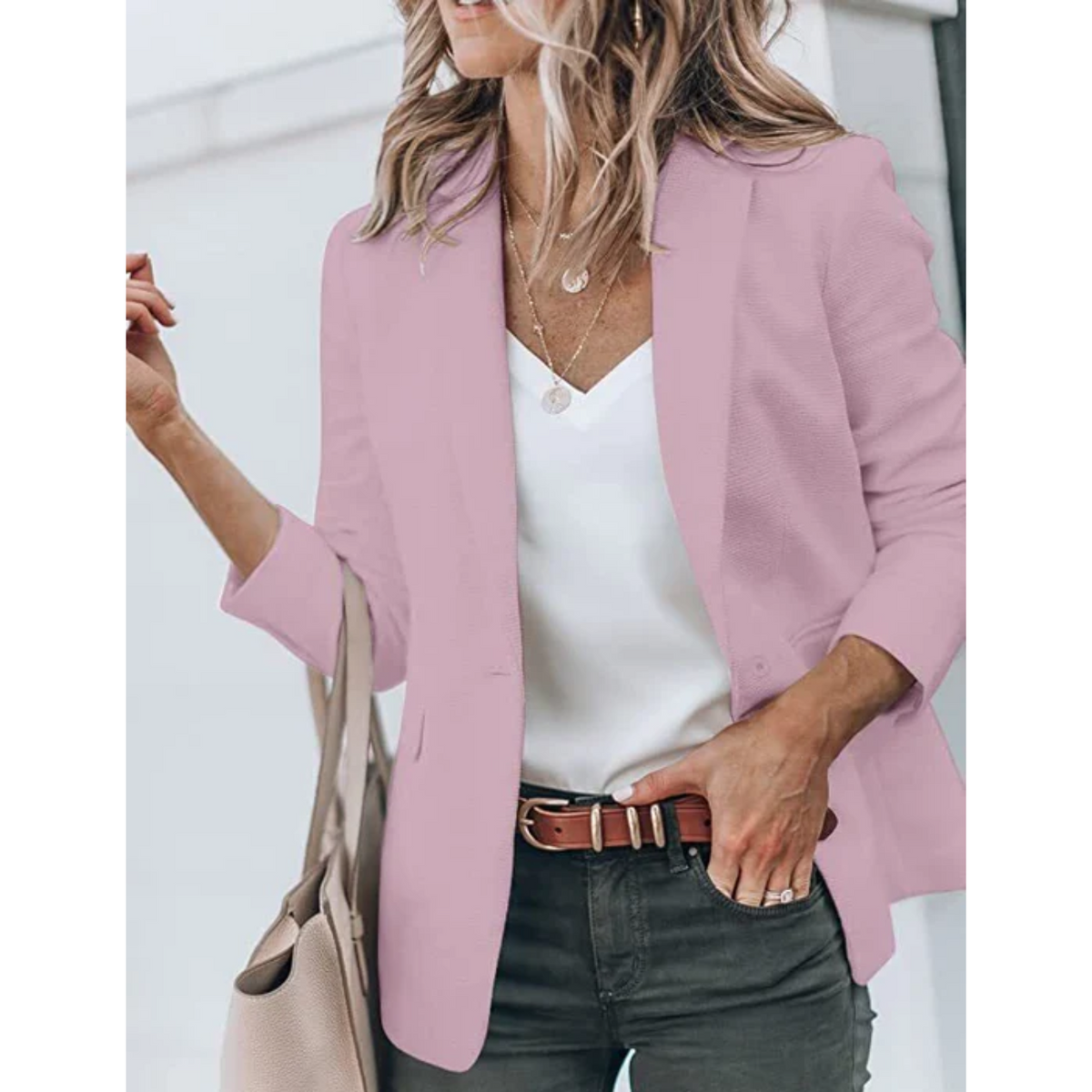 Women's Lightweight Open-Front Workwear Blazer