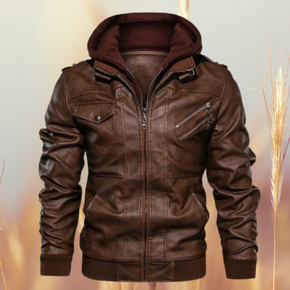 Men's Smart Casual Leather Biker Jacket