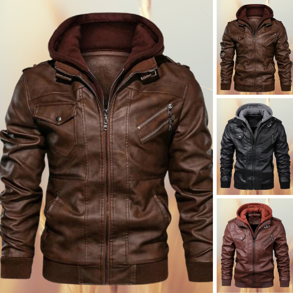 Men's Smart Casual Leather Biker Jacket