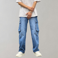 Men's Baggy Streetwear Denim Cargo Trousers