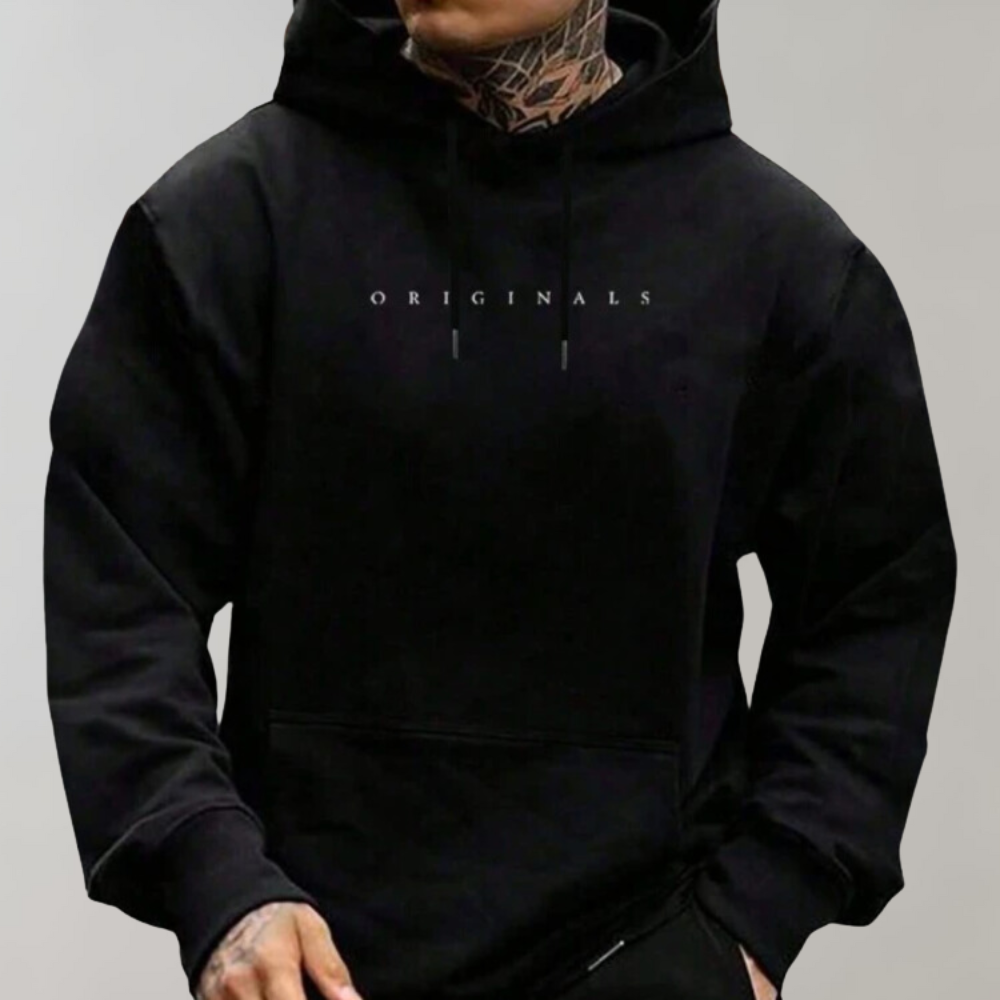 Men's Minimalist Logo Print Hooded Top