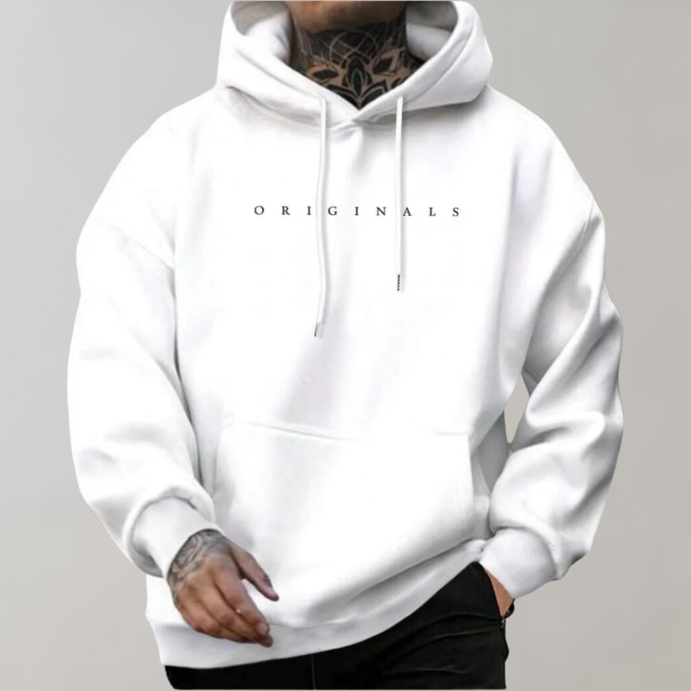 Men's Minimalist Logo Print Hooded Top