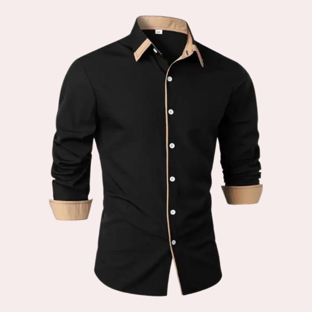 Men's Contrast Trim Slim-Fit Smart Shirt