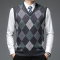 Men's Tailored Printed V-Neck Knit Tank