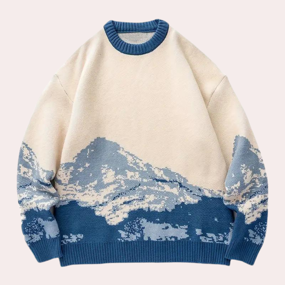 Men's Printed Oversized Knit Pullover