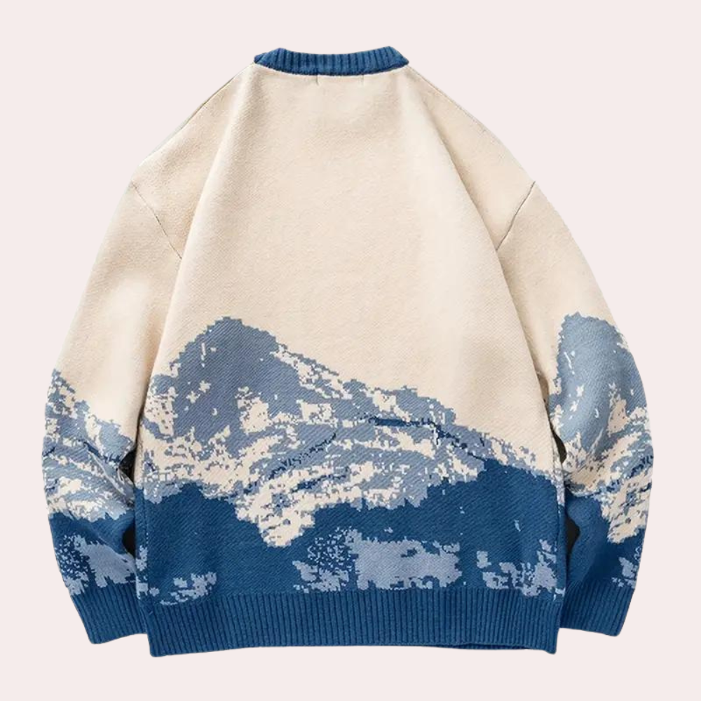 Men's Printed Oversized Knit Pullover
