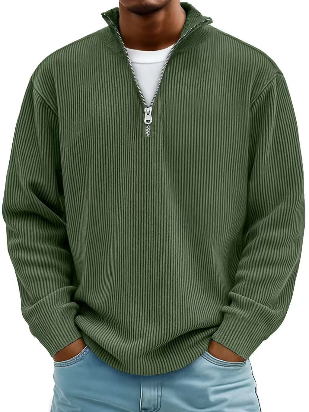Men's Relaxed Ribbed Half-Zip Sweatshirt