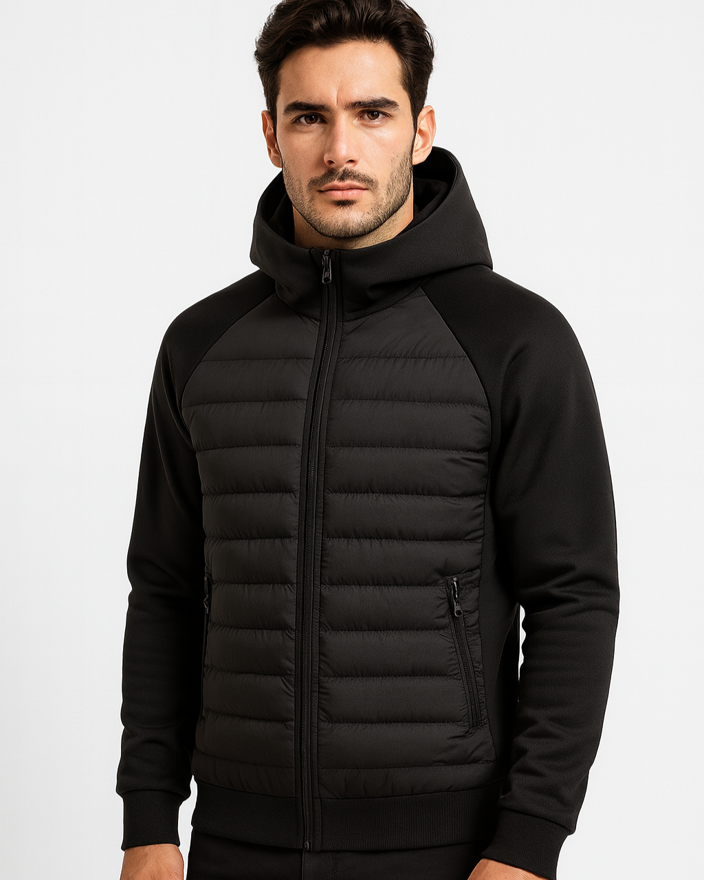 Men's Lightweight Hooded Softshell Hybrid Jacket
