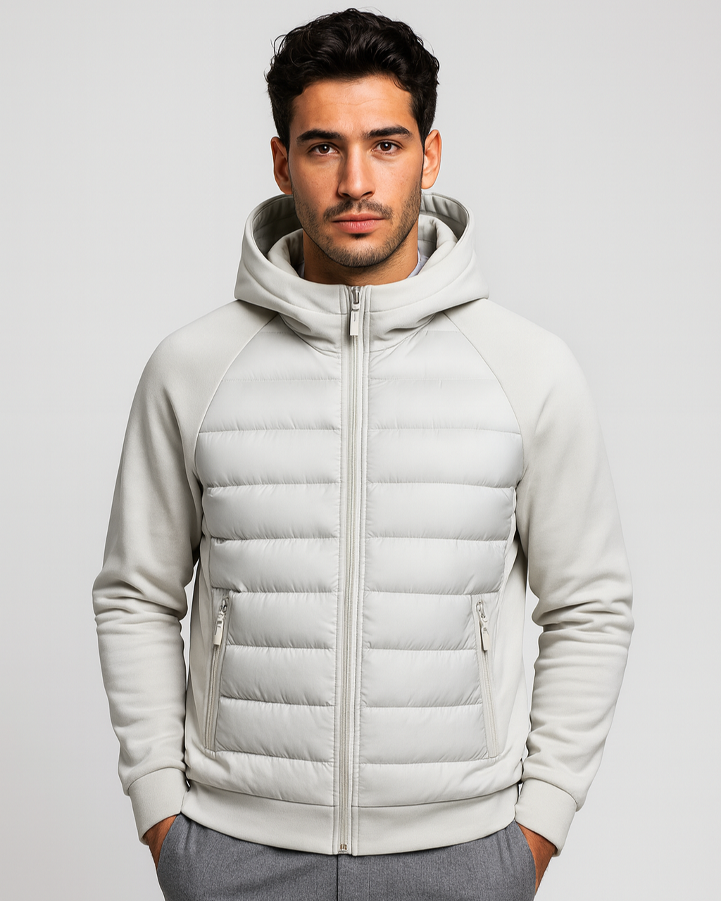 Men's Lightweight Hooded Softshell Hybrid Jacket